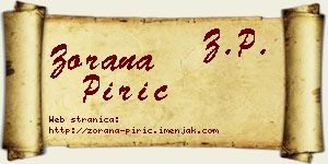 Zorana Pirić vizit kartica